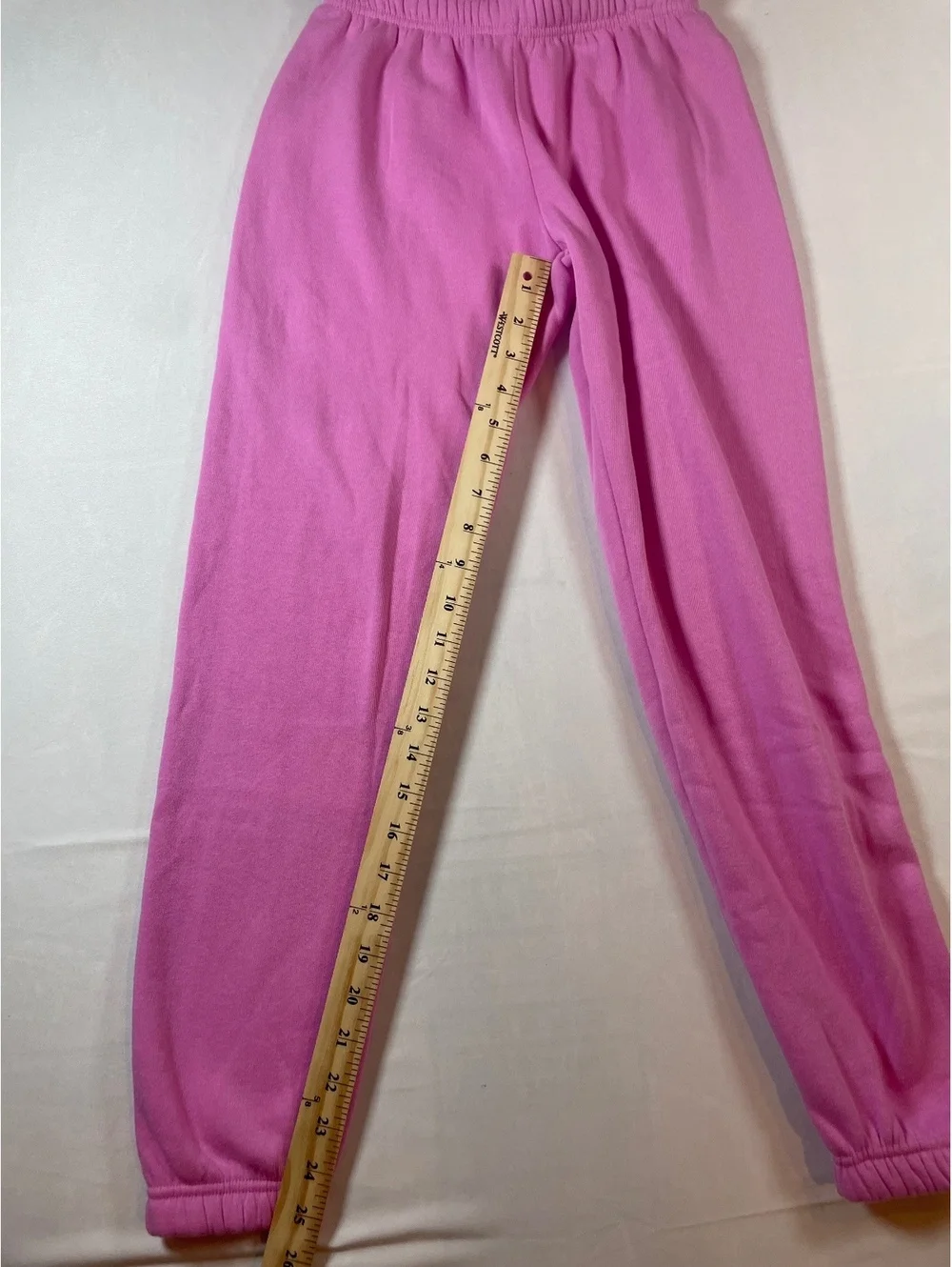 NWT Katie J NYC Dylan Pink Fleece Sweatpants Medium Elastic Waistband Cuffed